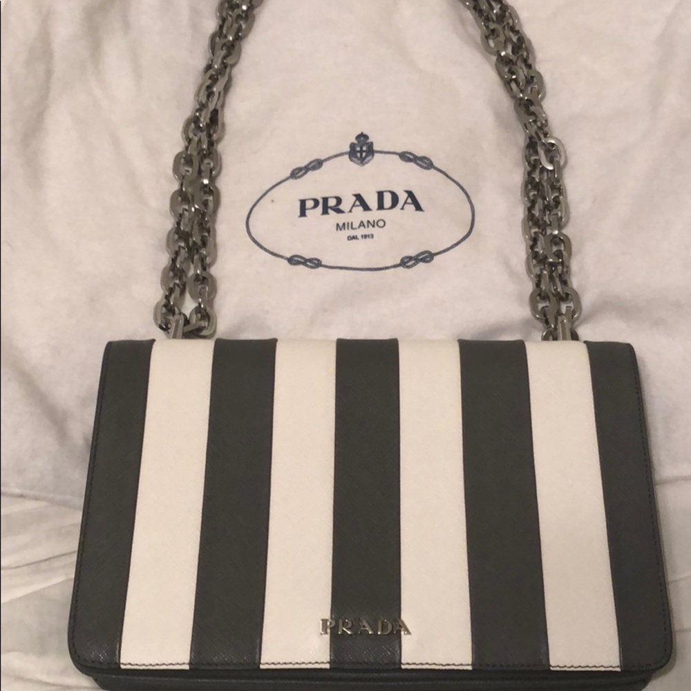 Prada Saffiano Baiade Marmo Bianco Bag
